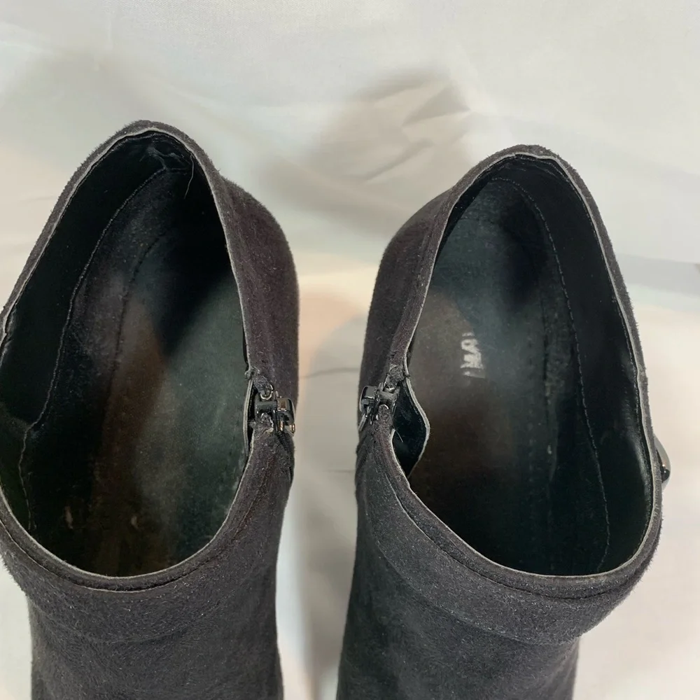 Fioni Black Faux Suede Heeled Booties